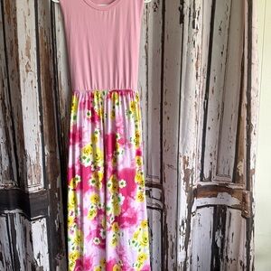 Reborn J xl multicolor yellow flower maxi dress